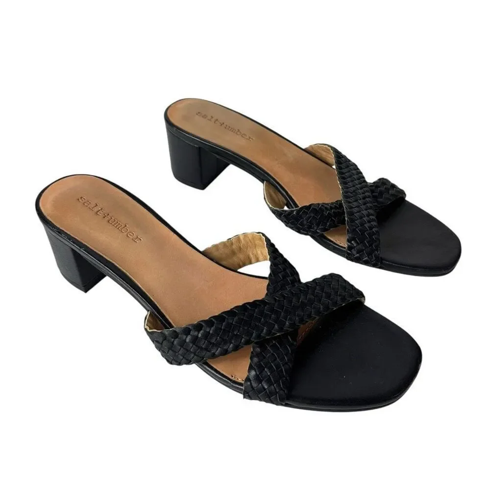SALT + UMBER MALLORCA HEELS - BLACK